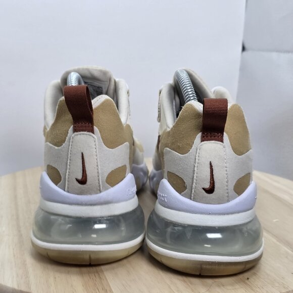 Womens Size 9 - Nike Air Max 270 React Lace Up Athletic Shoe AT6174-700 Beige - Picture 6 of 9